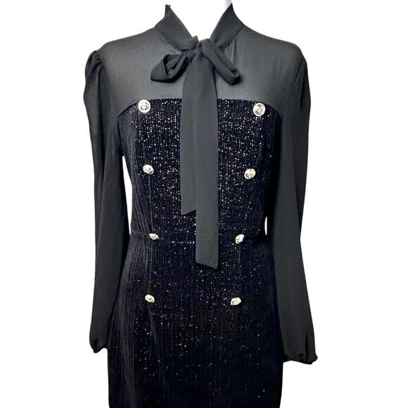 Coquette Y2K Inspired Small Sequin Preppy Dark Academia Quiet Luxury Lady Dress - Picture 3 of 8
